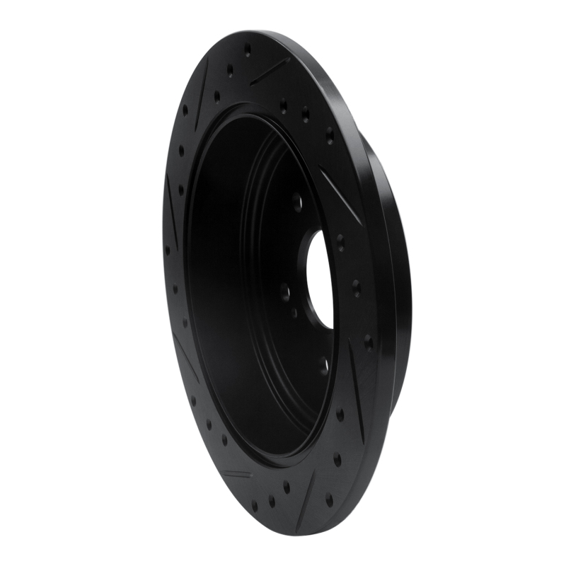 Acura MDX Brake Rotor (1) - Rear Right - R1 Concepts - Drilled & Slotted - Black - `01-`08